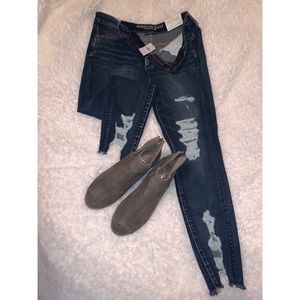 AE Denim X Super High-Wasted Distressed Jegging